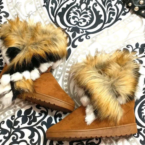 Ladies rabbit fur faux fur inside suede boots SZ 39 (8) - Picture 1 of 9